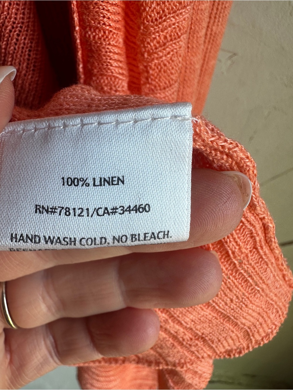 Eileen Fisher linen loose knit cardigan & tank set in coral, L and XL - Picture 14 of 16